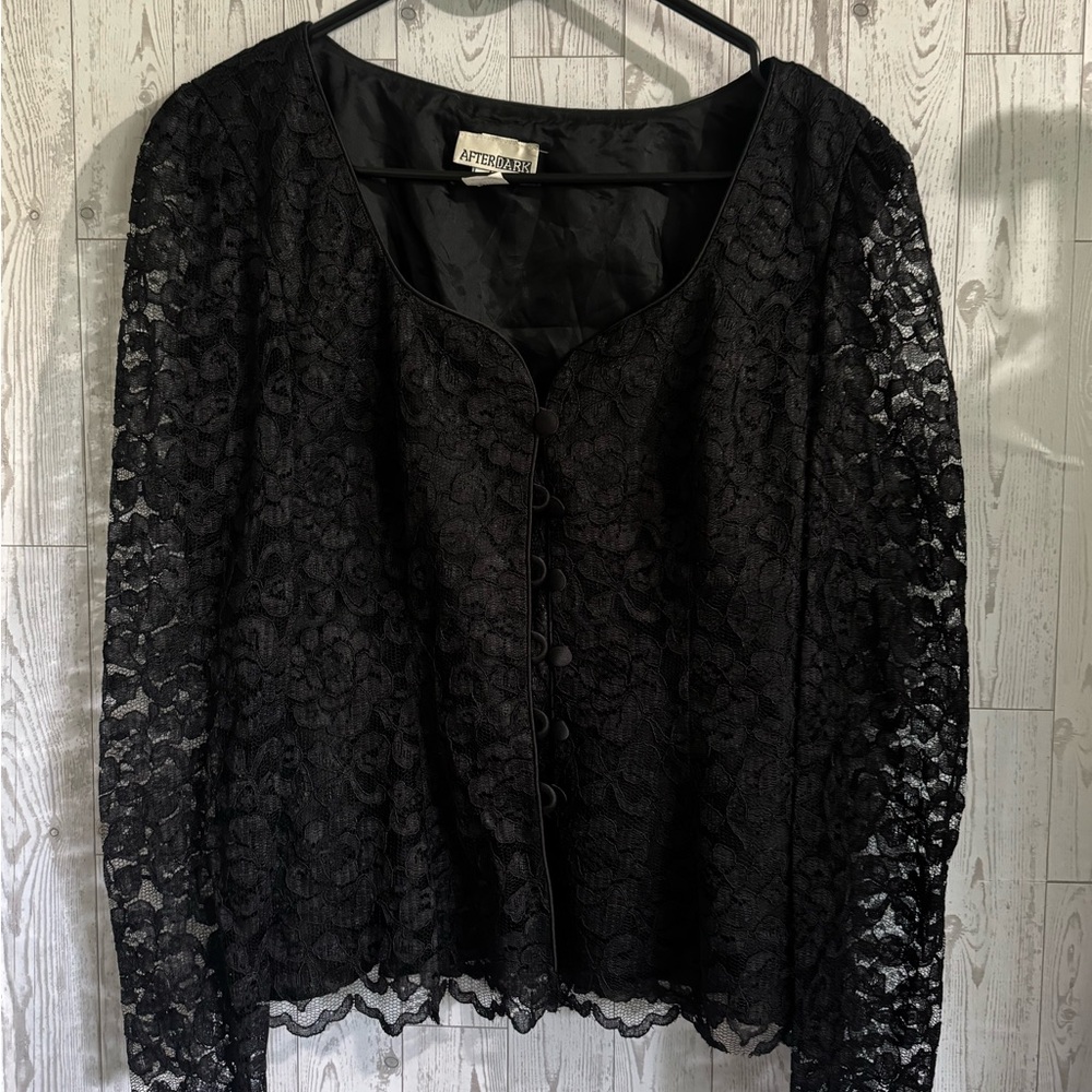 After Dark Women's Black Lace Blouse
